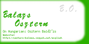 balazs osztern business card